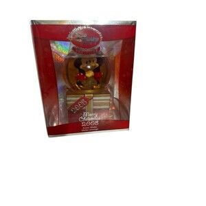 Disney Store Exclusive Snow Globe Merry Christmas 2008 Mickey Minnie Mouse